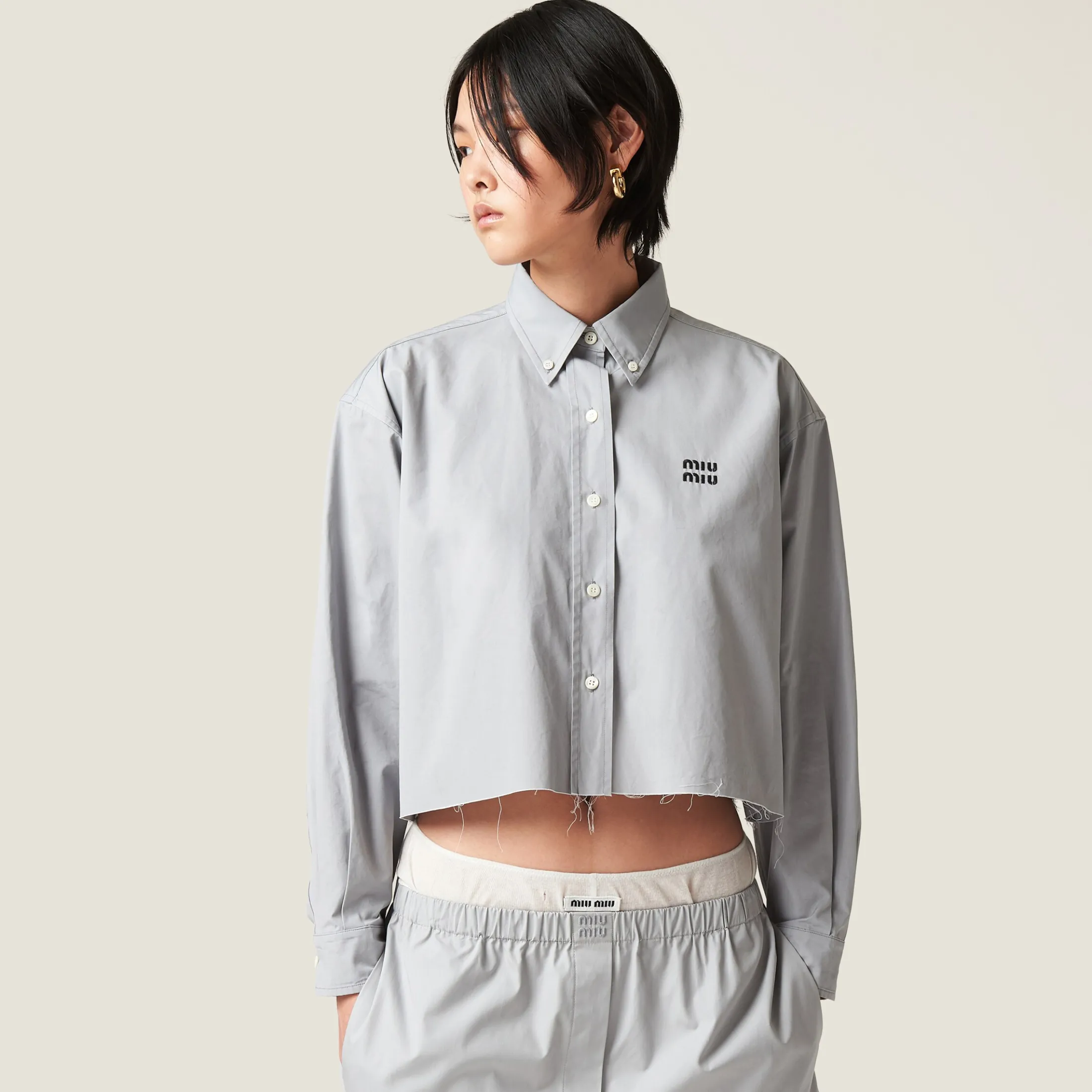 Aluminum Poplin Shirt | Miu Miu