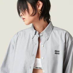 Aluminum Poplin Shirt | Miu Miu