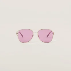 Amaranth Lenses Miu Miu Logo Sunglasses | Miu Miu