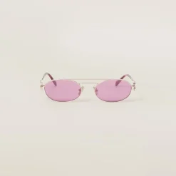 Amaranth Lenses Miu Miu Logo Sunglasses | Miu Miu