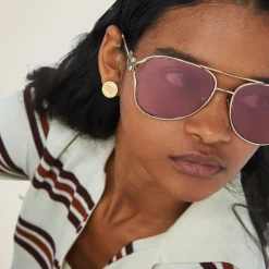 Amaranth Lenses Miu Miu Logo Sunglasses | Miu Miu