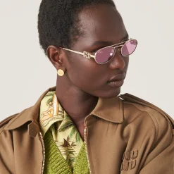 Amaranth Lenses Miu Miu Logo Sunglasses | Miu Miu