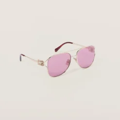 Amaranth Lenses Miu Miu Logo Sunglasses | Miu Miu