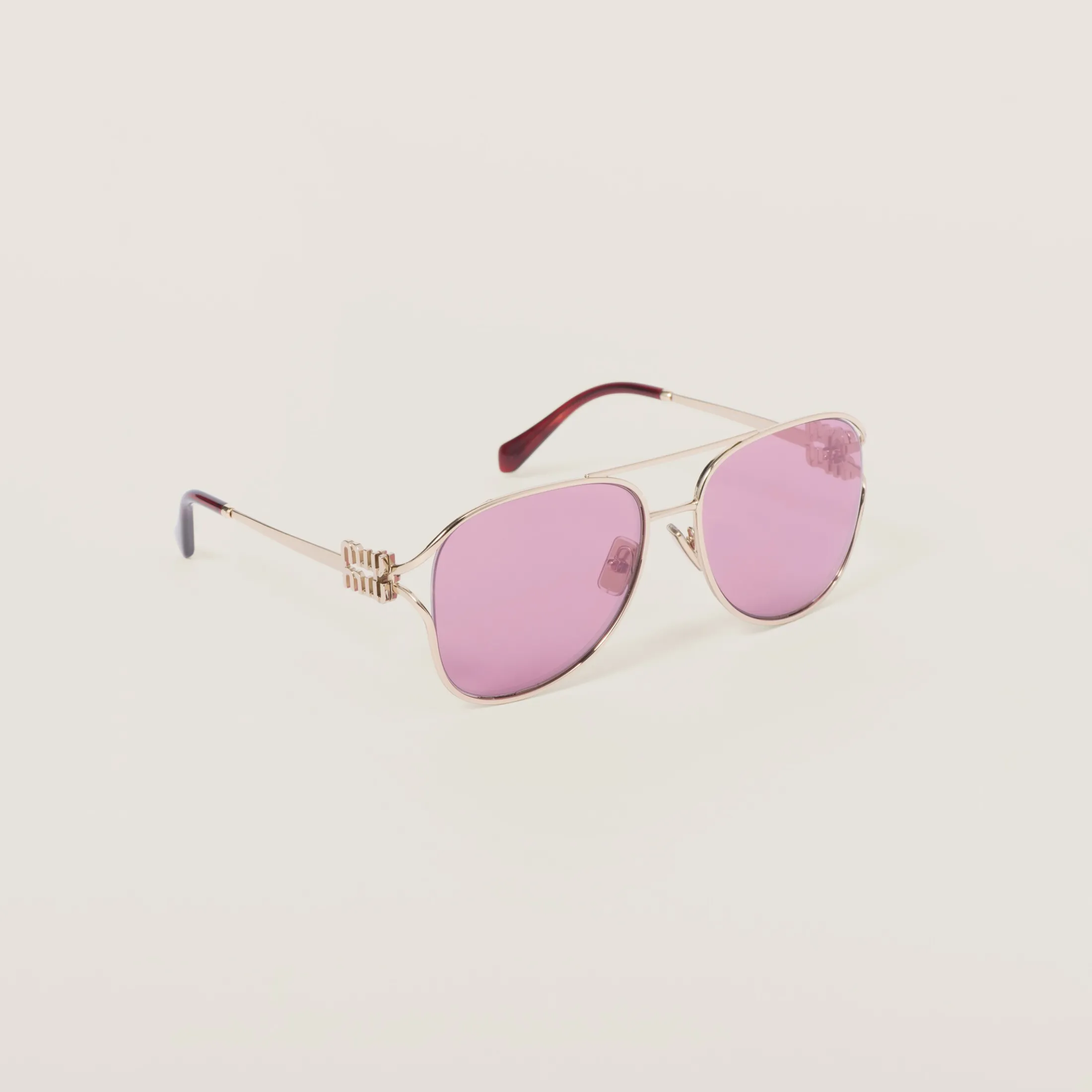 Amaranth Lenses Miu Miu Logo Sunglasses | Miu Miu