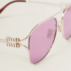 Amaranth Lenses Miu Miu Logo Sunglasses | Miu Miu