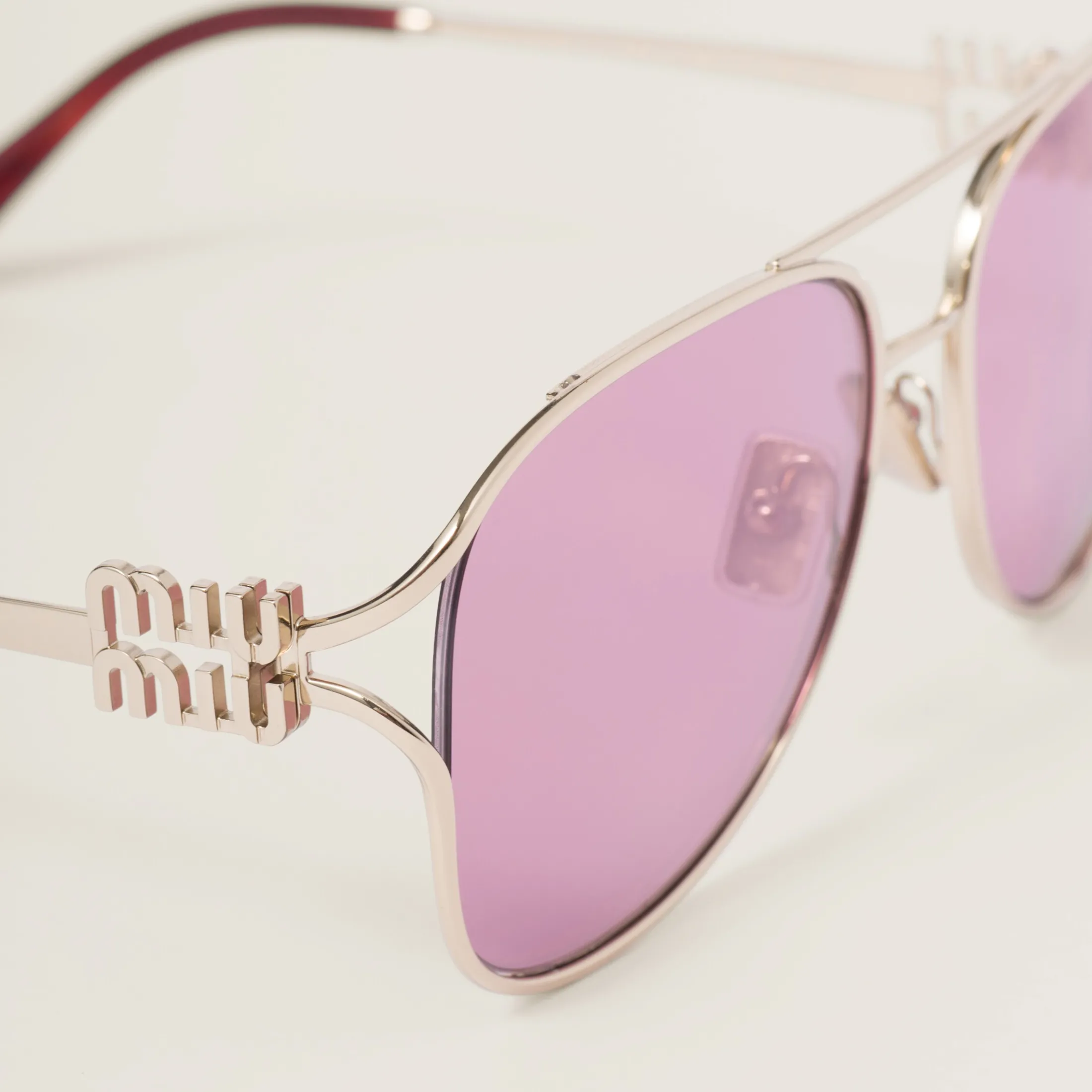 Amaranth Lenses Miu Miu Logo Sunglasses | Miu Miu