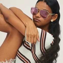Amaranth Lenses Miu Miu Logo Sunglasses | Miu Miu