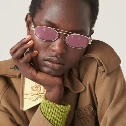 Amaranth Lenses Miu Miu Logo Sunglasses | Miu Miu