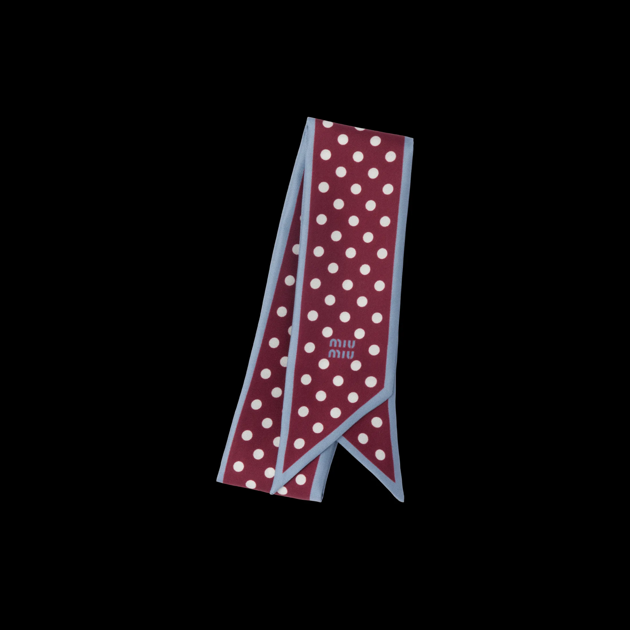 Amaranth Red/cornflower Printed Twill Scarf | Miu Miu