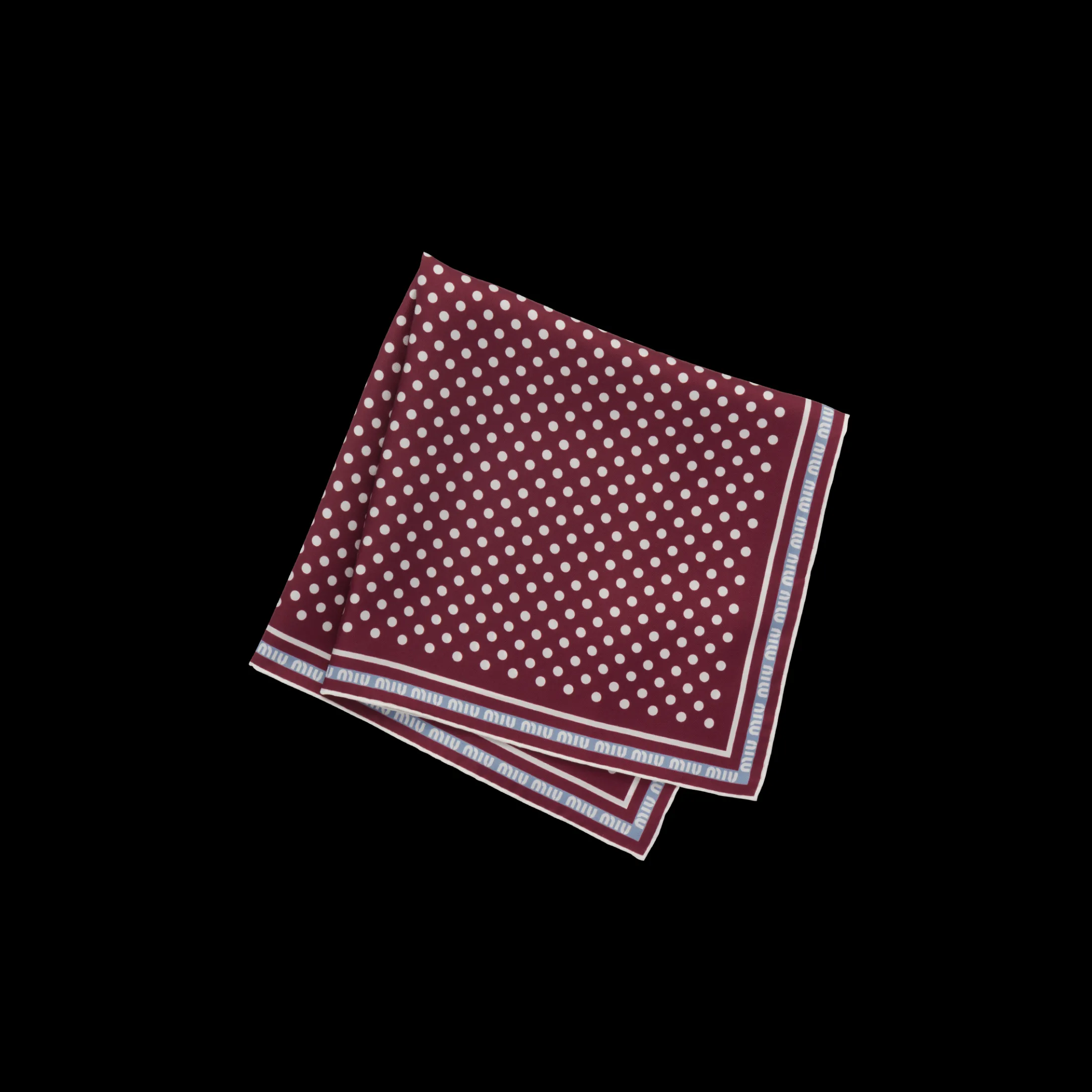 Amaranth Red/cornflower Printed Twill Scarf | Miu Miu