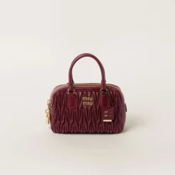 Amaranth Red/maize Yellow Arcadie Matelassé Nappa Leather Bag | Miu Miu