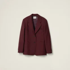 Amaranth Red/maize Yellow Single-breasted Mohair Jacket | Miu Miu
