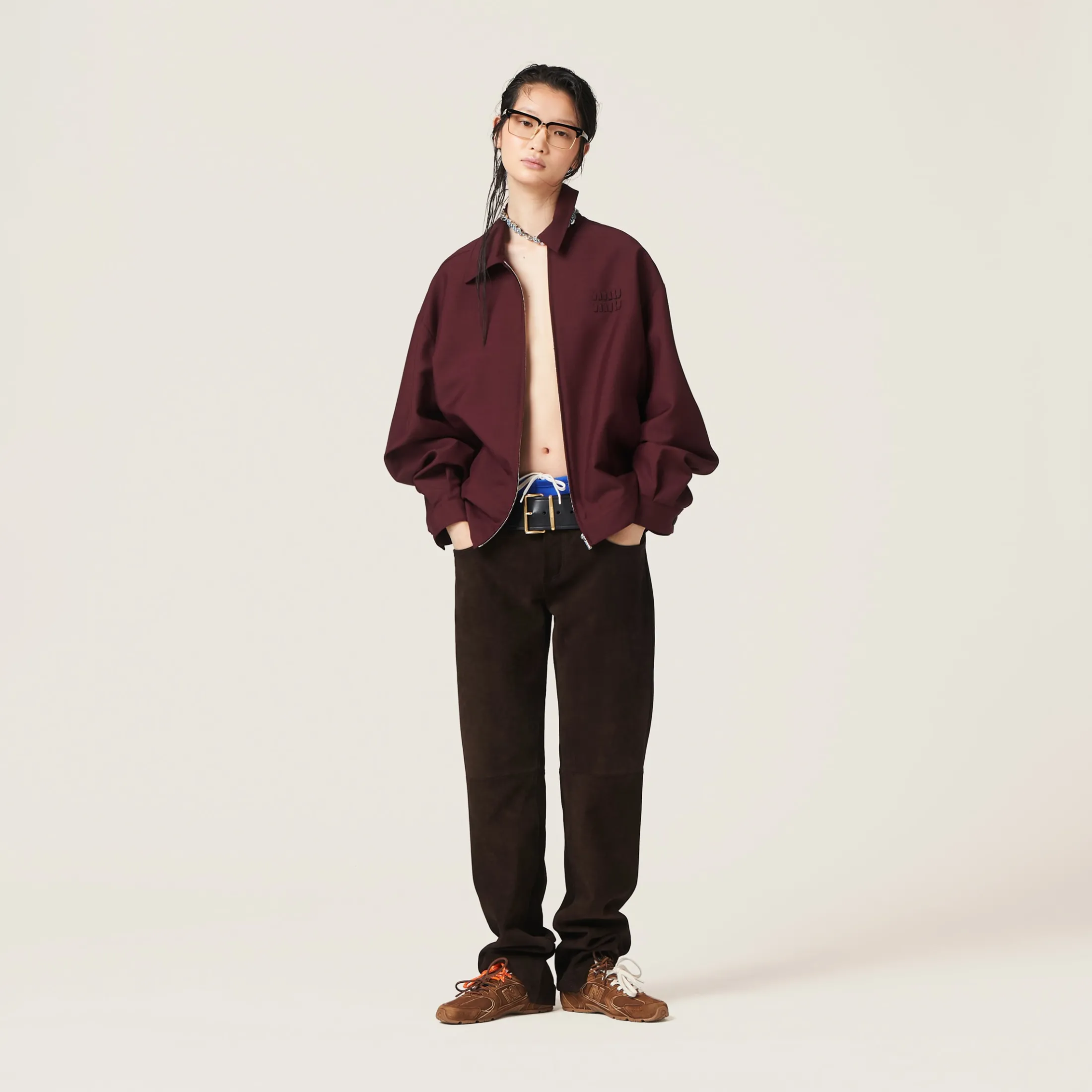 Amaranth Red/maize Yellow Mohair Blouson Jacket | Miu Miu