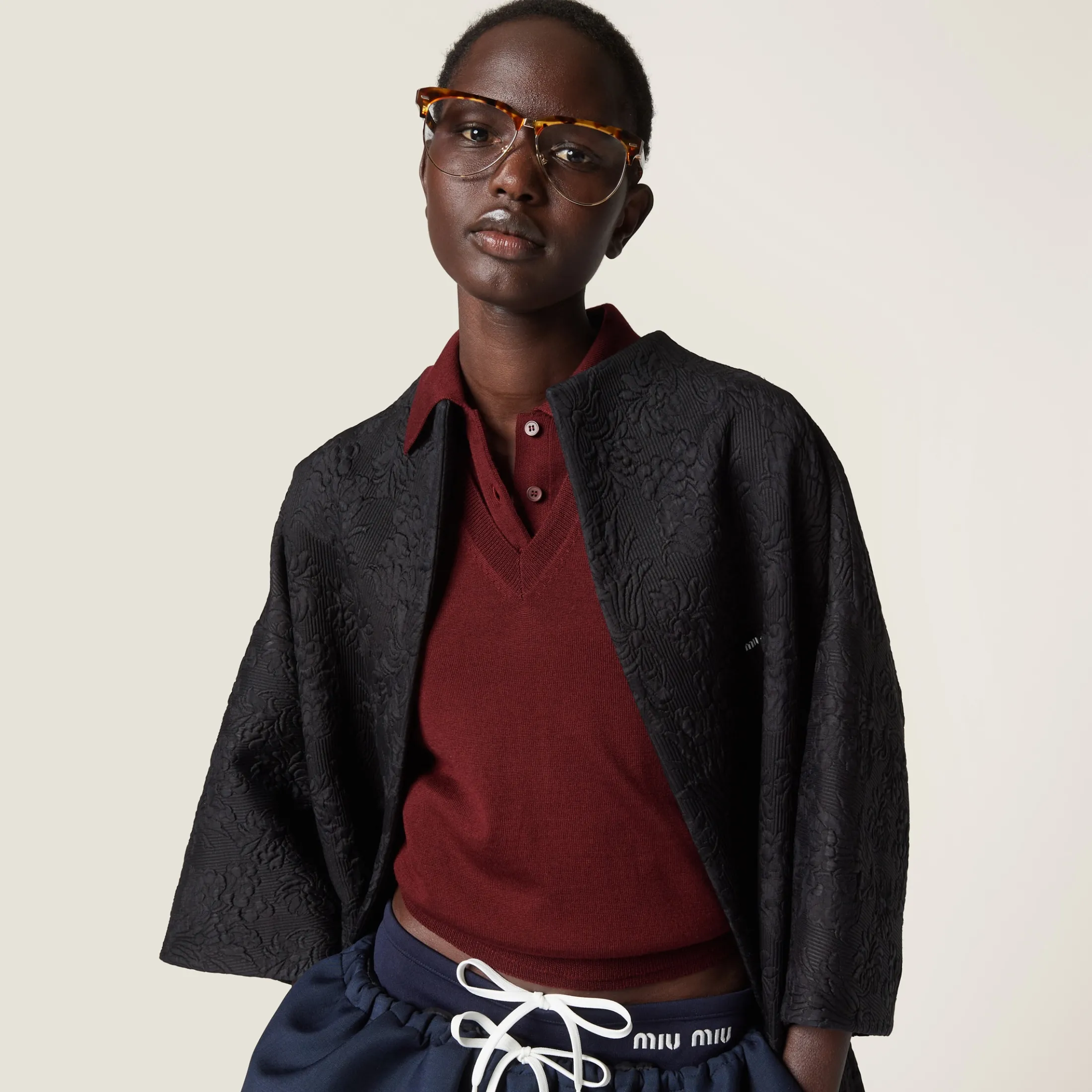 Amaranth Red/maize Yellow Wool Sweater Vest | Miu Miu