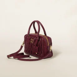 Amaranth Red/maize Yellow Arcadie Matelassé Nappa Leather Bag | Miu Miu
