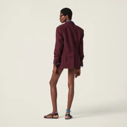 Amaranth Red/maize Yellow Single-breasted Mohair Jacket | Miu Miu