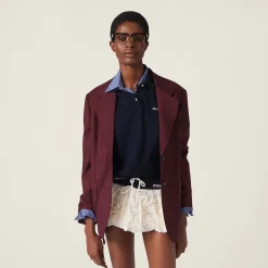 Amaranth Red/maize Yellow Single-breasted Mohair Jacket | Miu Miu