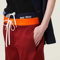 Amaranth/orange Satin Bermudas | Miu Miu