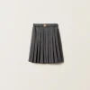 Anthracite Gray Prince Of Wales Check Skirt | Miu Miu