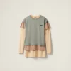 Apricot/cord/aluminum Set Of 3 Jersey T-shirts | Miu Miu
