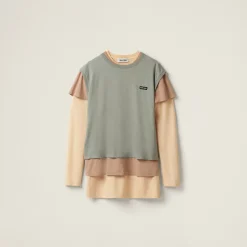Apricot/cord/aluminum Set Of 3 Jersey T-shirts | Miu Miu