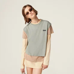 Apricot/cord/aluminum Set Of 3 Jersey T-shirts | Miu Miu