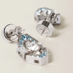 Aquamarine Metal Earrings With Crystals | Miu Miu