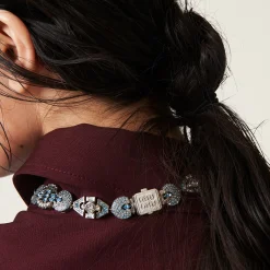 Aquamarine Metal Necklace With Crystals | Miu Miu