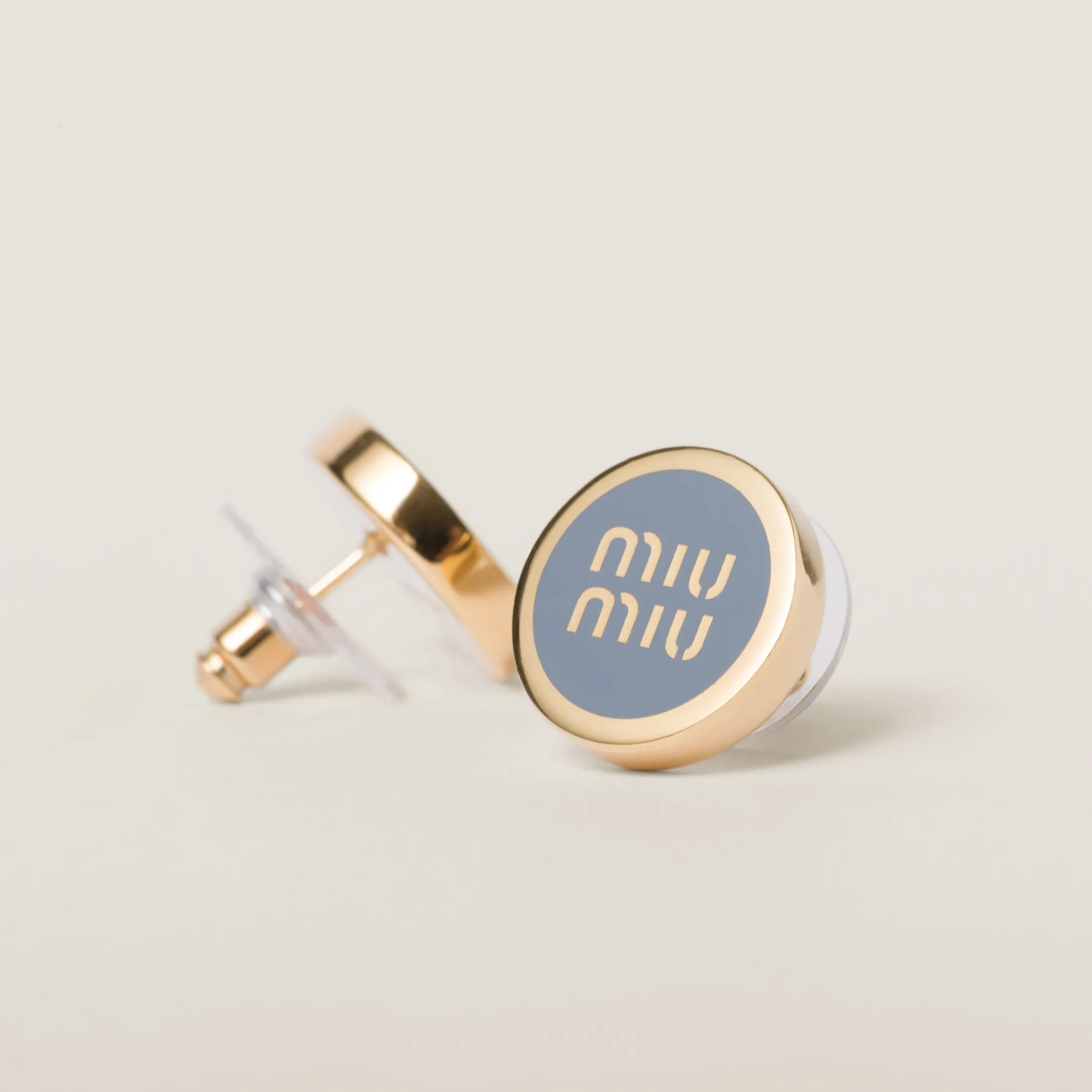 Astral Blue Enameled Metal Earrings | Miu Miu