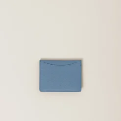 Astral Blue Leather Card Holder | Miu Miu