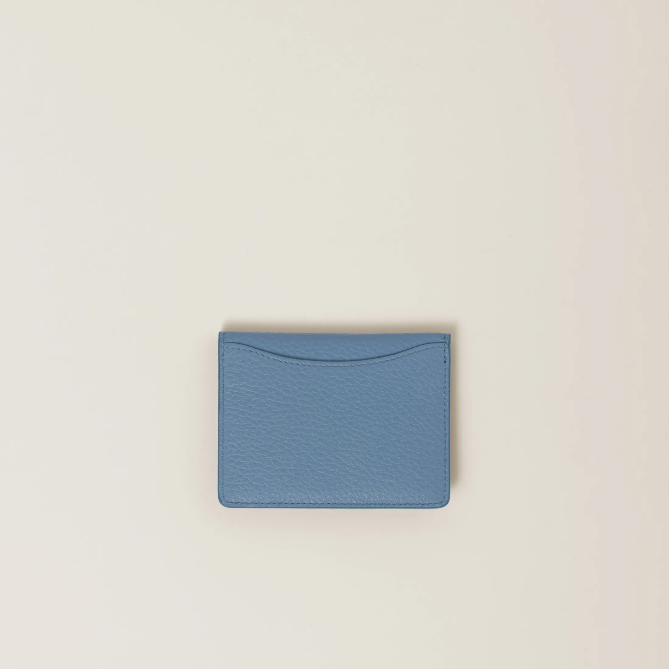 Astral Blue Leather Card Holder | Miu Miu