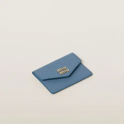 Astral Blue Leather Card Holder | Miu Miu