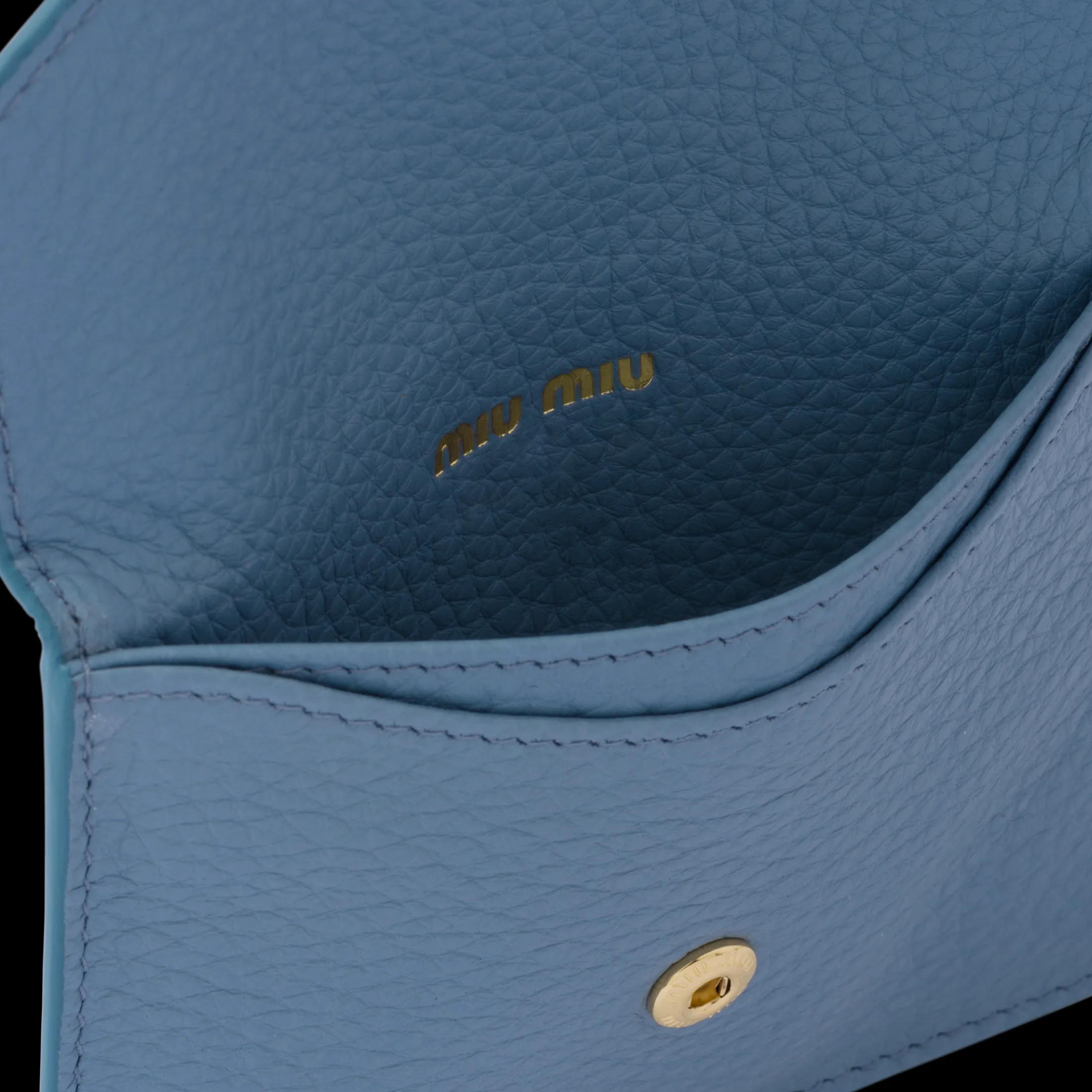 Astral Blue Leather Card Holder | Miu Miu