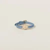 Astral Blue Madras Leather Bracelet | Miu Miu