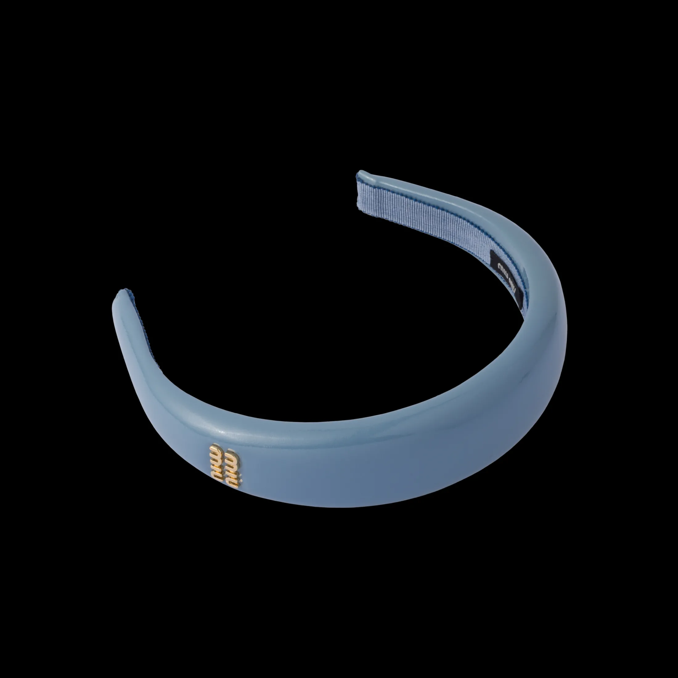 Astral Blue Patent Leather Headband | Miu Miu