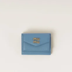 Astral Blue Small Leather Wallet | Miu Miu