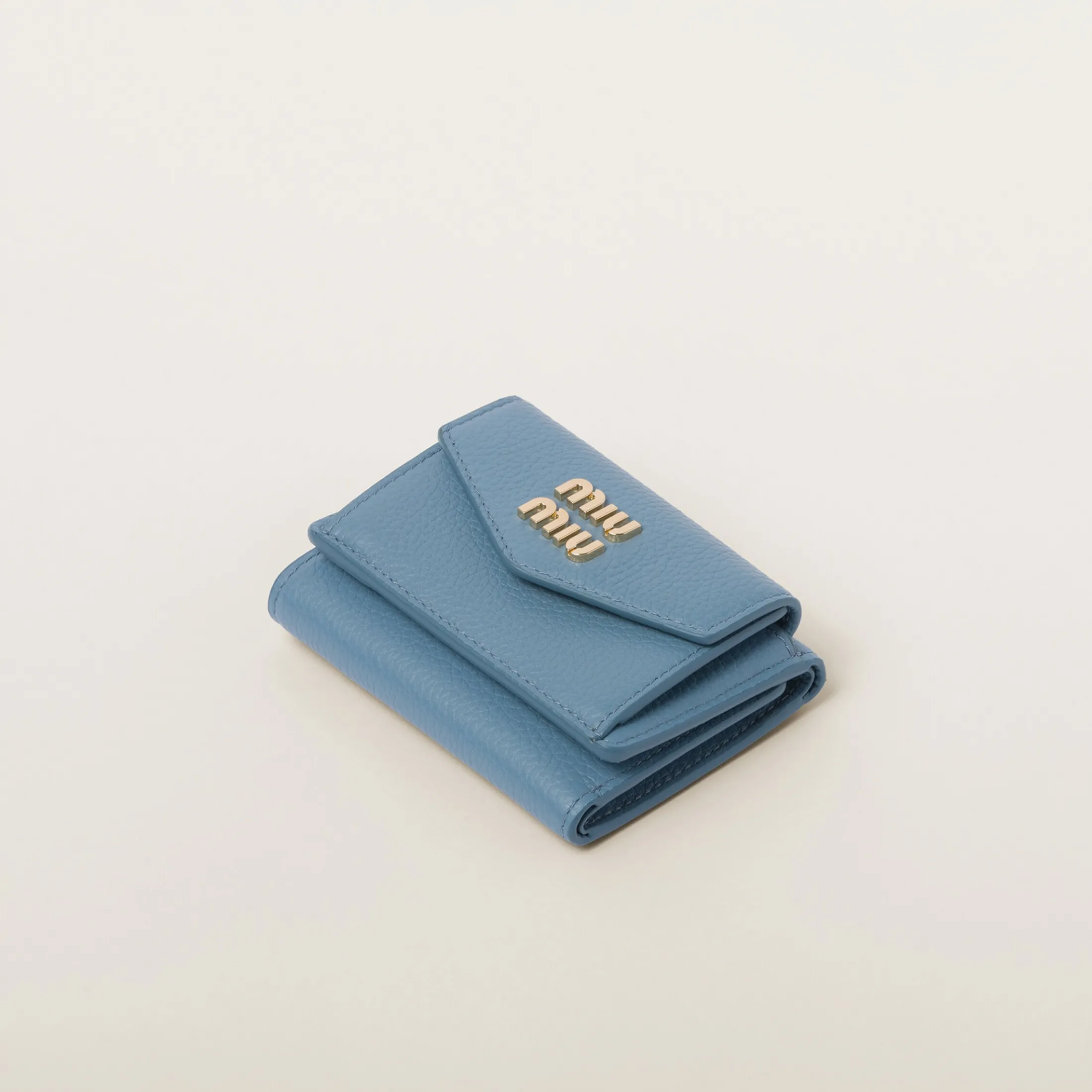 Astral Blue Small Leather Wallet | Miu Miu