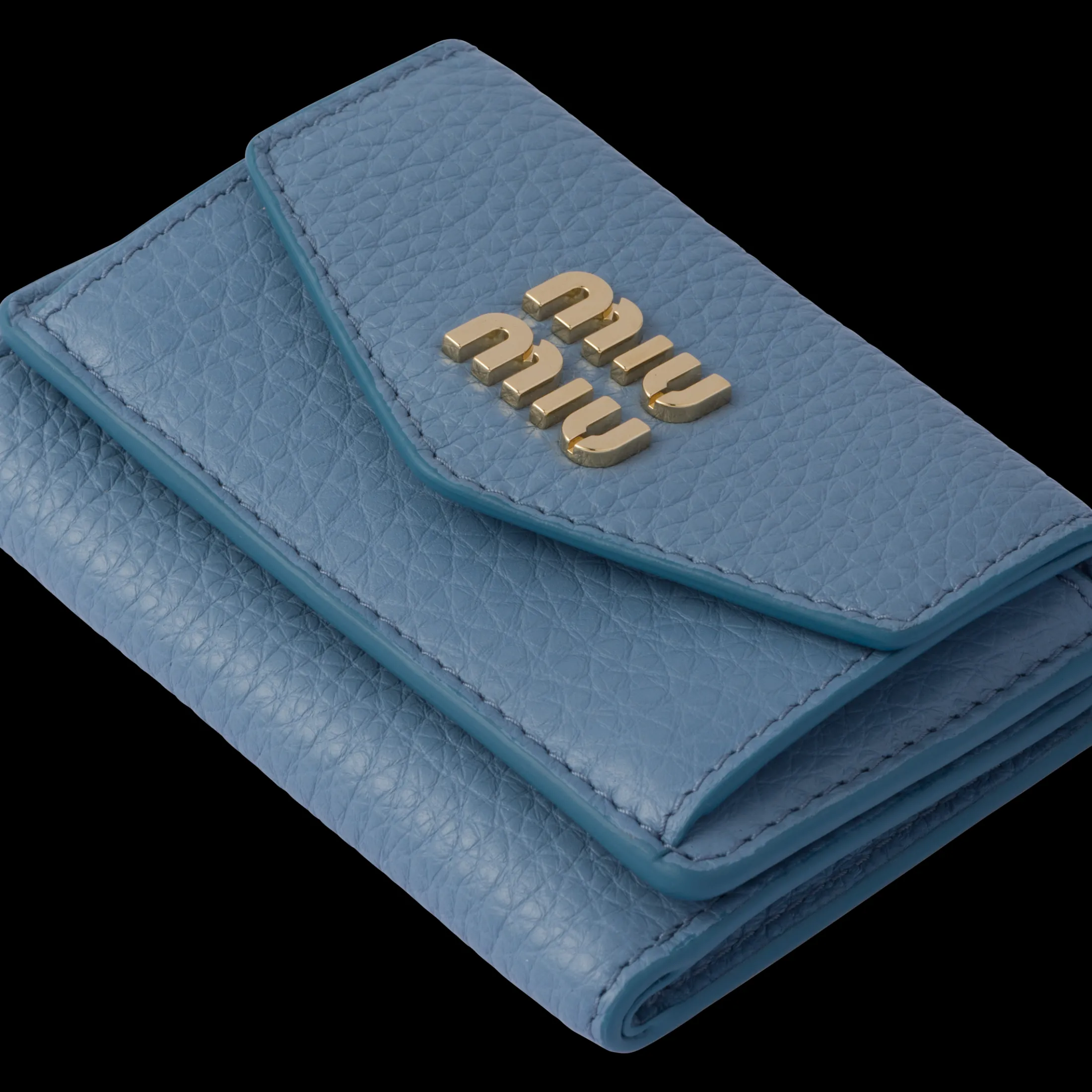 Astral Blue Small Leather Wallet | Miu Miu