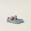Astral Blue Suede Ballerinas | Miu Miu