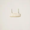Avory/albino White Check Lamé Top | Miu Miu