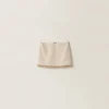 Avory/albino White Check Lamé Miniskirt | Miu Miu
