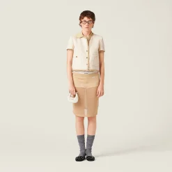 Avory/albino White Single-breasted Check Lamé Jacket | Miu Miu