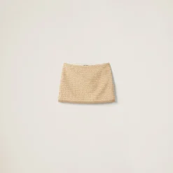 Avory/gold Check Lamé Miniskirt | Miu Miu