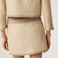 Avory/gold Check Lamé Miniskirt | Miu Miu