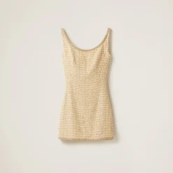 Avory/gold Check Mini-dress | Miu Miu
