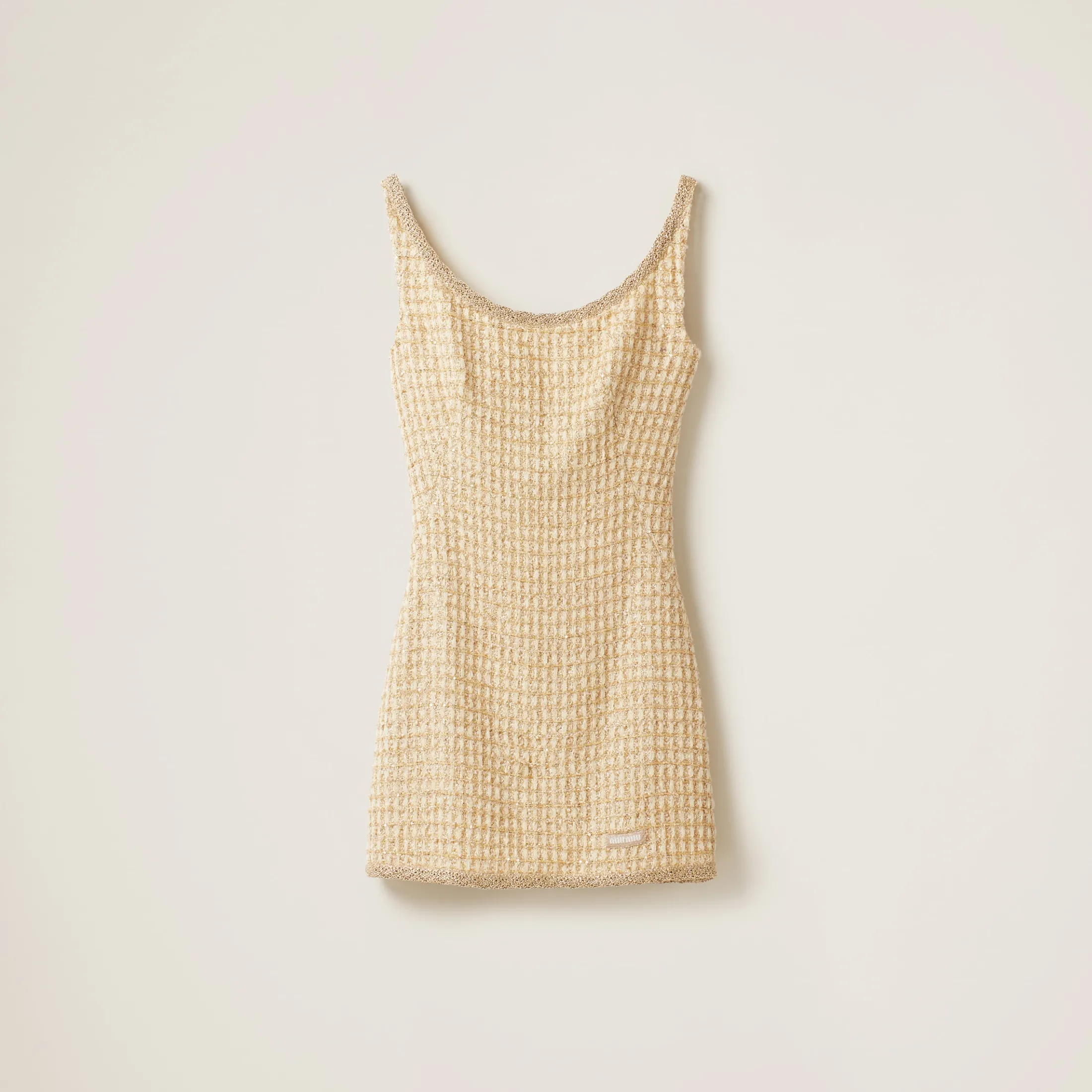 Avory/gold Check Mini-dress | Miu Miu