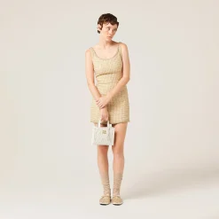 Avory/gold Check Mini-dress | Miu Miu