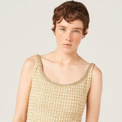 Avory/gold Check Mini-dress | Miu Miu