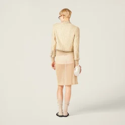 Avory/gold Single-breasted Check Lamé Jacket | Miu Miu