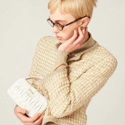 Avory/gold Single-breasted Check Lamé Jacket | Miu Miu